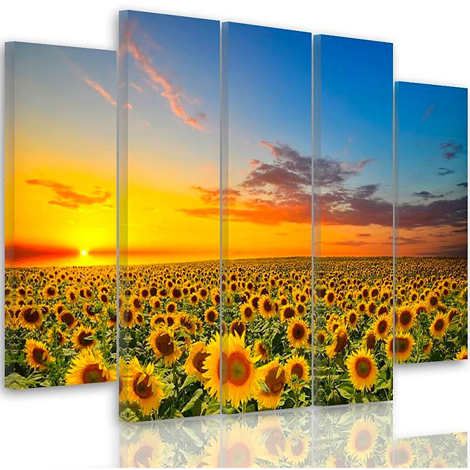 Tableau paysage tournesol - 200 x 100 cm - 2