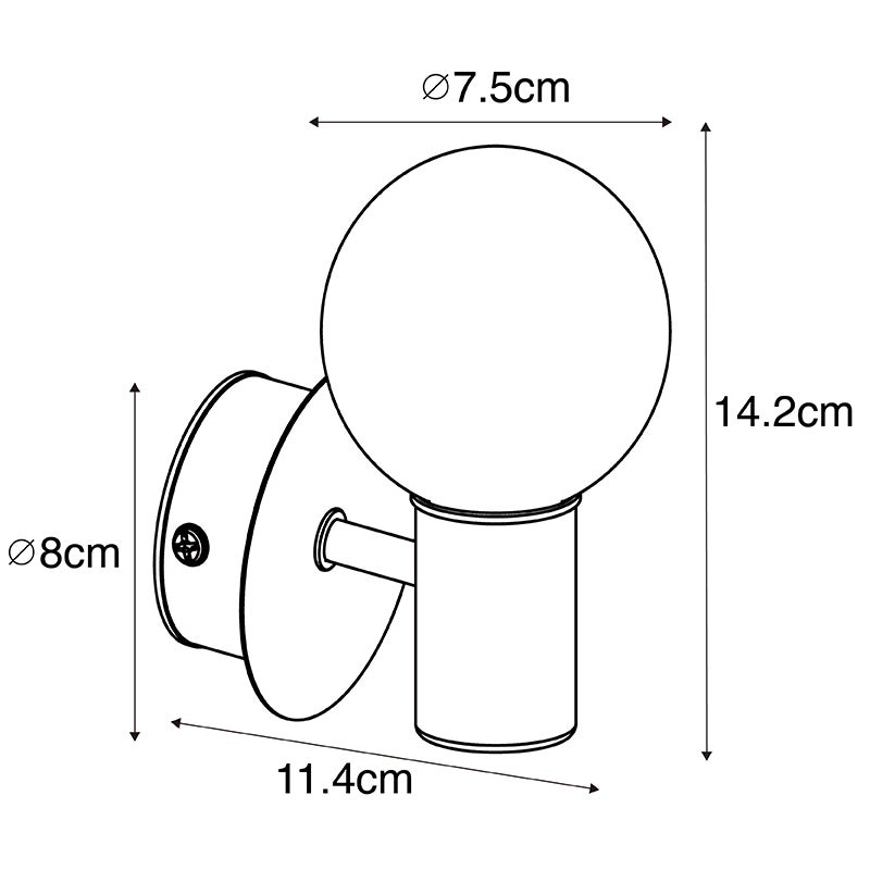 Applique murale moderne dorée IP44 - Cederic Up - 3