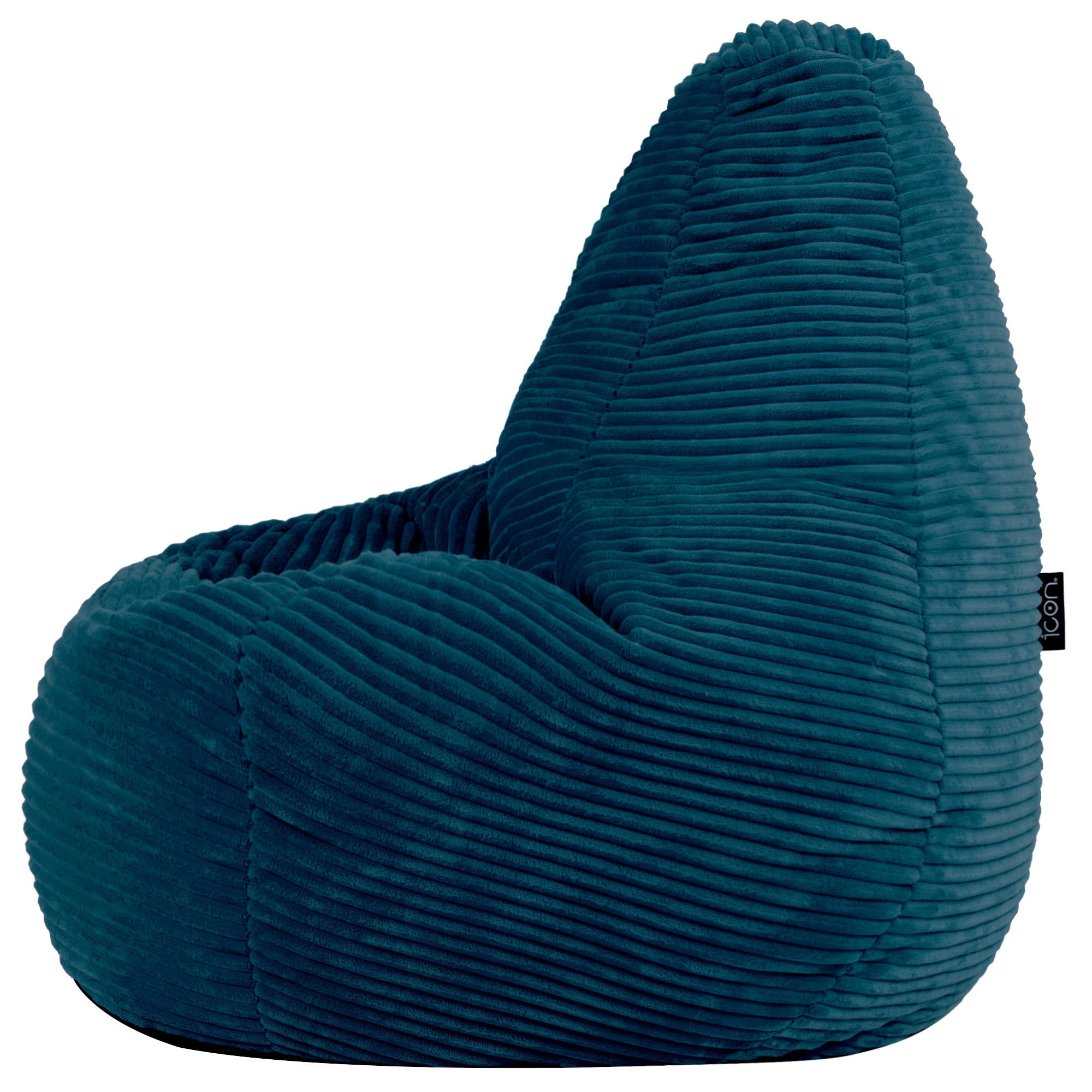 Pouf poire enfant Icon à dossier haut velours côtelé bleu canard, 65x65cm Oeko-Tex® - 5