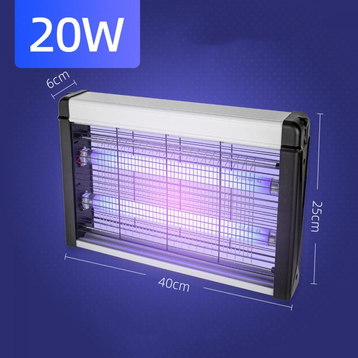 Concise Home Lampa UV przeciw komarom, nietoksyczny zabójca owadów do domu, biura, na zewnątrz, srebrna (20w)