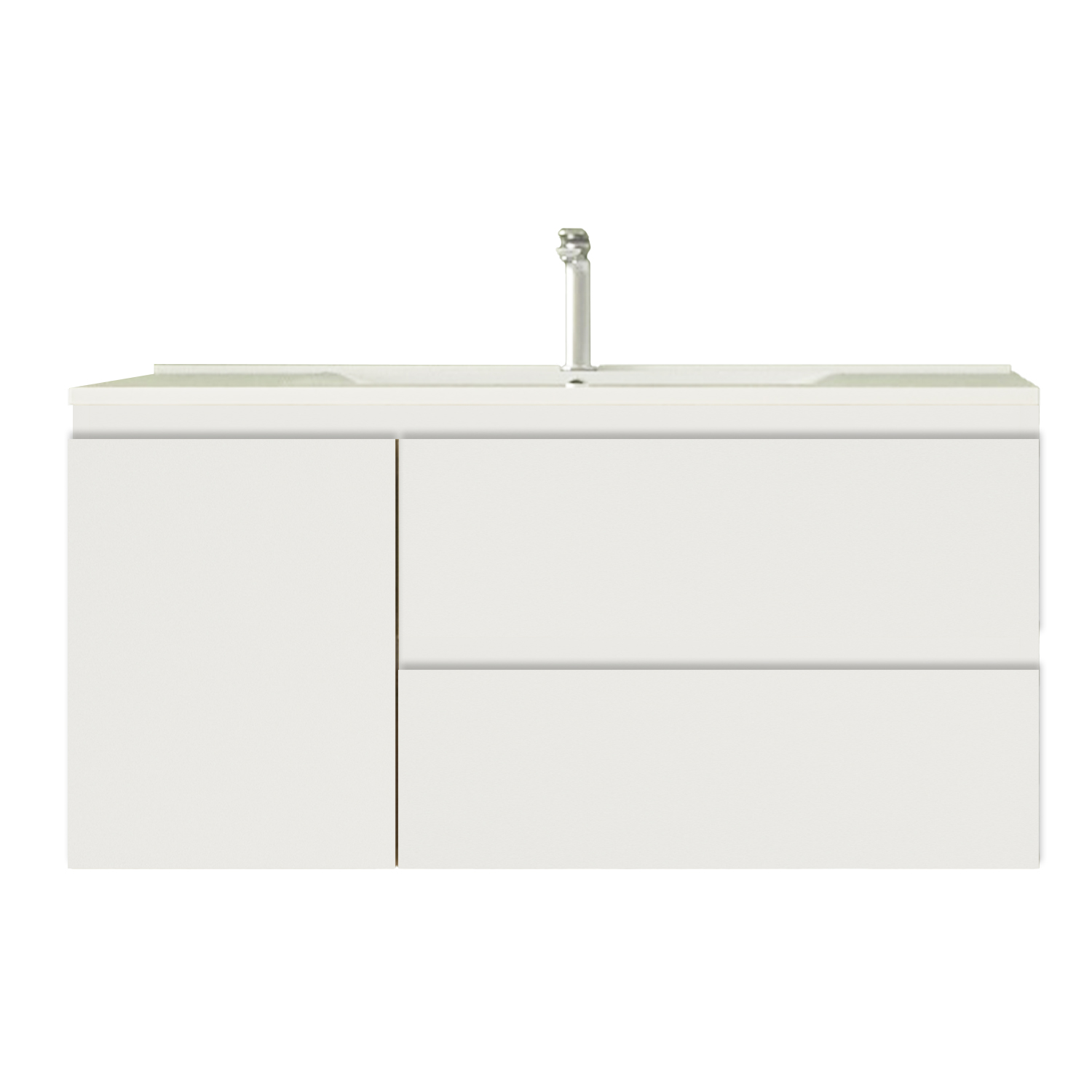 Verona set of unit and worktop, size 80 cm, white finish with handle and handle pull - 2