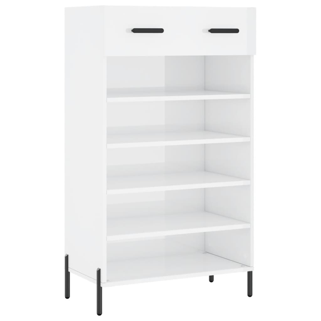 Armoire à Chaussures Blanc 30x35x100 Cm - Bois D'ingénierie, Avec Porte Et étagères, Fixation Murale Incluse