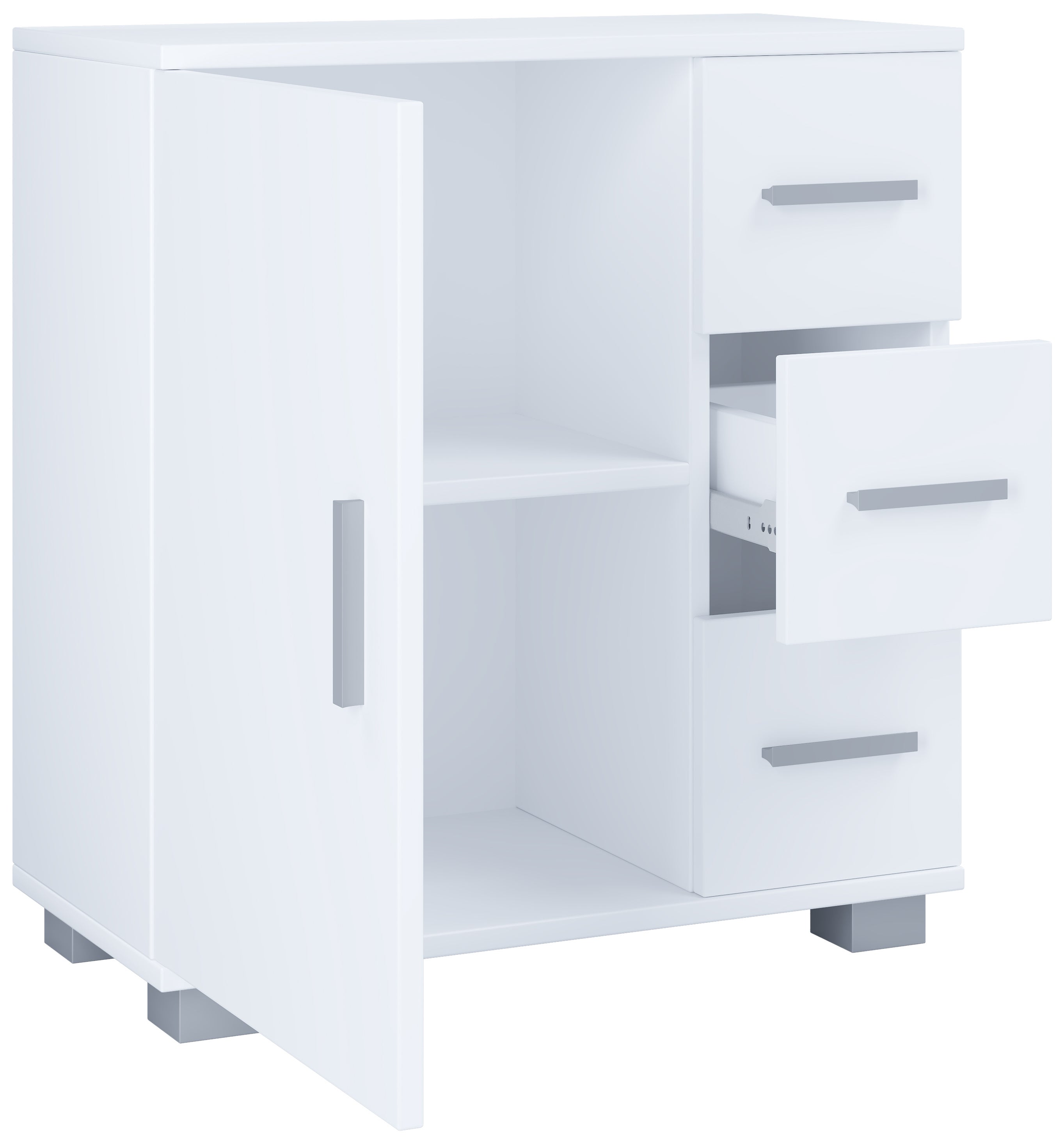 VCM Armoire de salle de bain Zalo Blanc H. 65 x B. 60 x T. 30 cm - 4