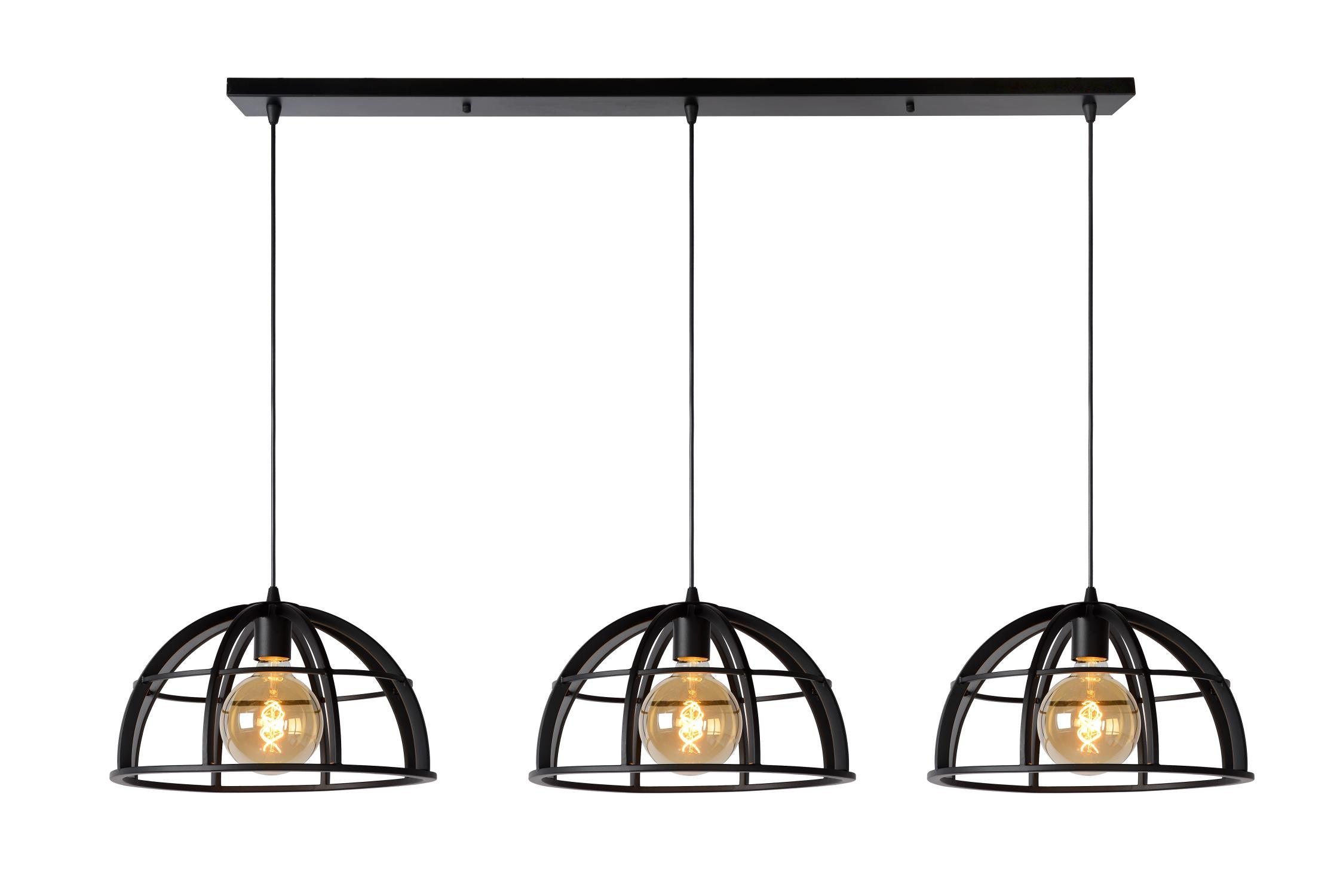 Lampa wisząca DIKRA czarna 3 x E27 x 60W wym:150x150x40cm Lucide