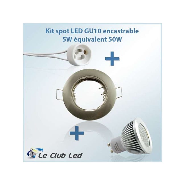 Spot Kit LED Spot Kit GU10 5W COB equivalente 50W | Leroy Merlin