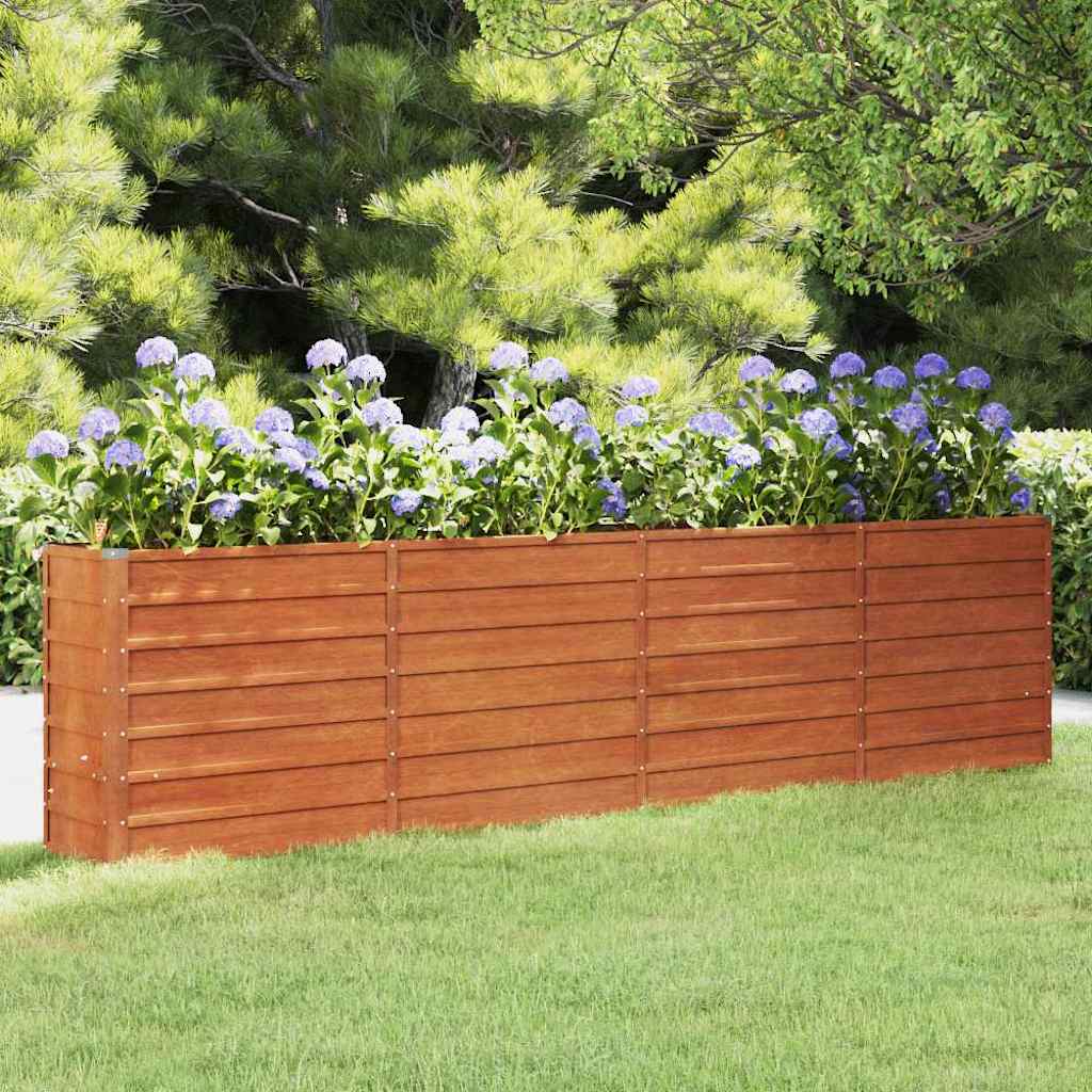 Jardinière - Lit surélevé de jardin - Pot de fleurs rouillé 320x40x77 cm acier corten Couleur évolue n1315l - 2