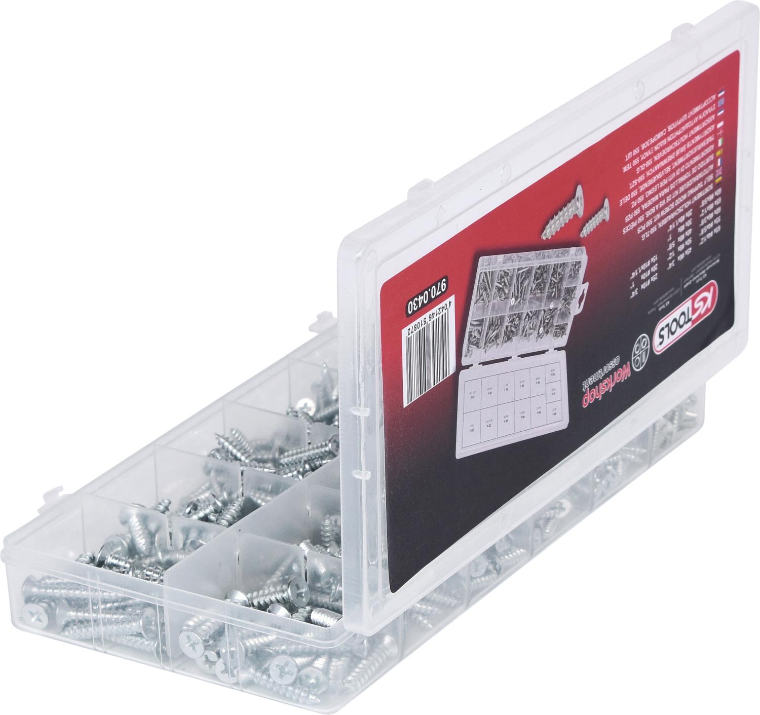 KSTOOLS - Assortiment de vis auto-taraudeuses bois, 550 pcs - 970.0430 - 8