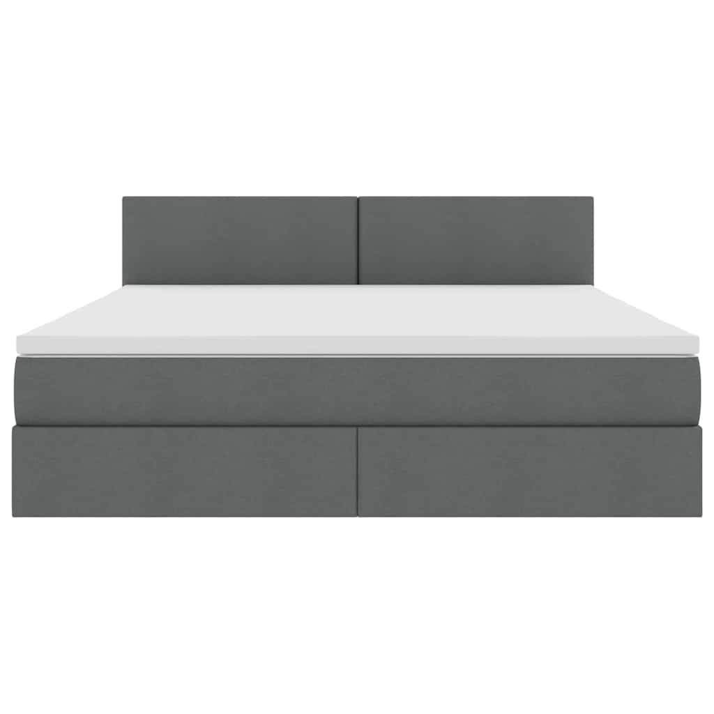 Lit avec rangement et matelas Gris foncé 160 x 200 cm Velours - 7