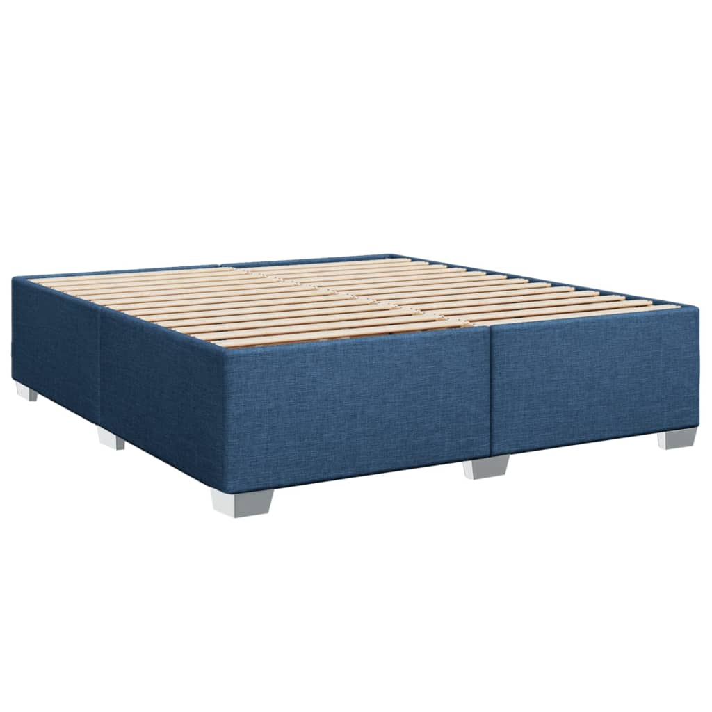 Maison Exclusive - Sommier à lattes de lit avec matelas Bleu 200x200 cm Tissu - 8
