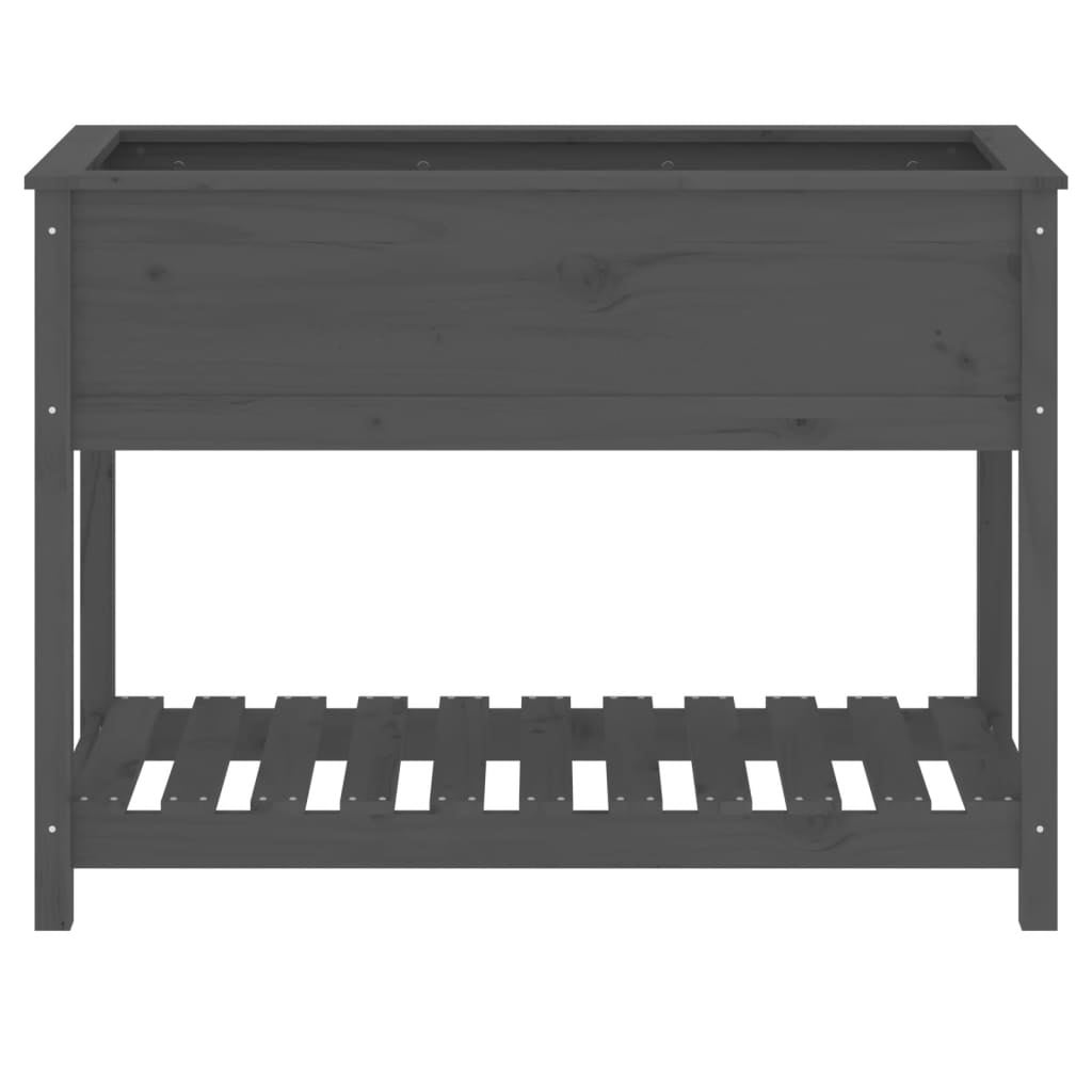 Maison Exclusive - Fioriera con Mensola Grigia 111,5x54x81 cm Legno Massello Pino - 5