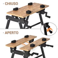 Banco Da Lavoro Pieghevole Per Saldatura Con Ruote – Portata 180 Kg, 4 Altezze E Piano Inclinabile In 5 Posizioni