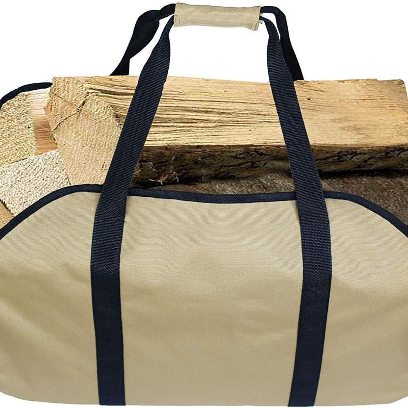 szt. Torba płócienna na drewno kominkowe (żółta), żółta, codzienna