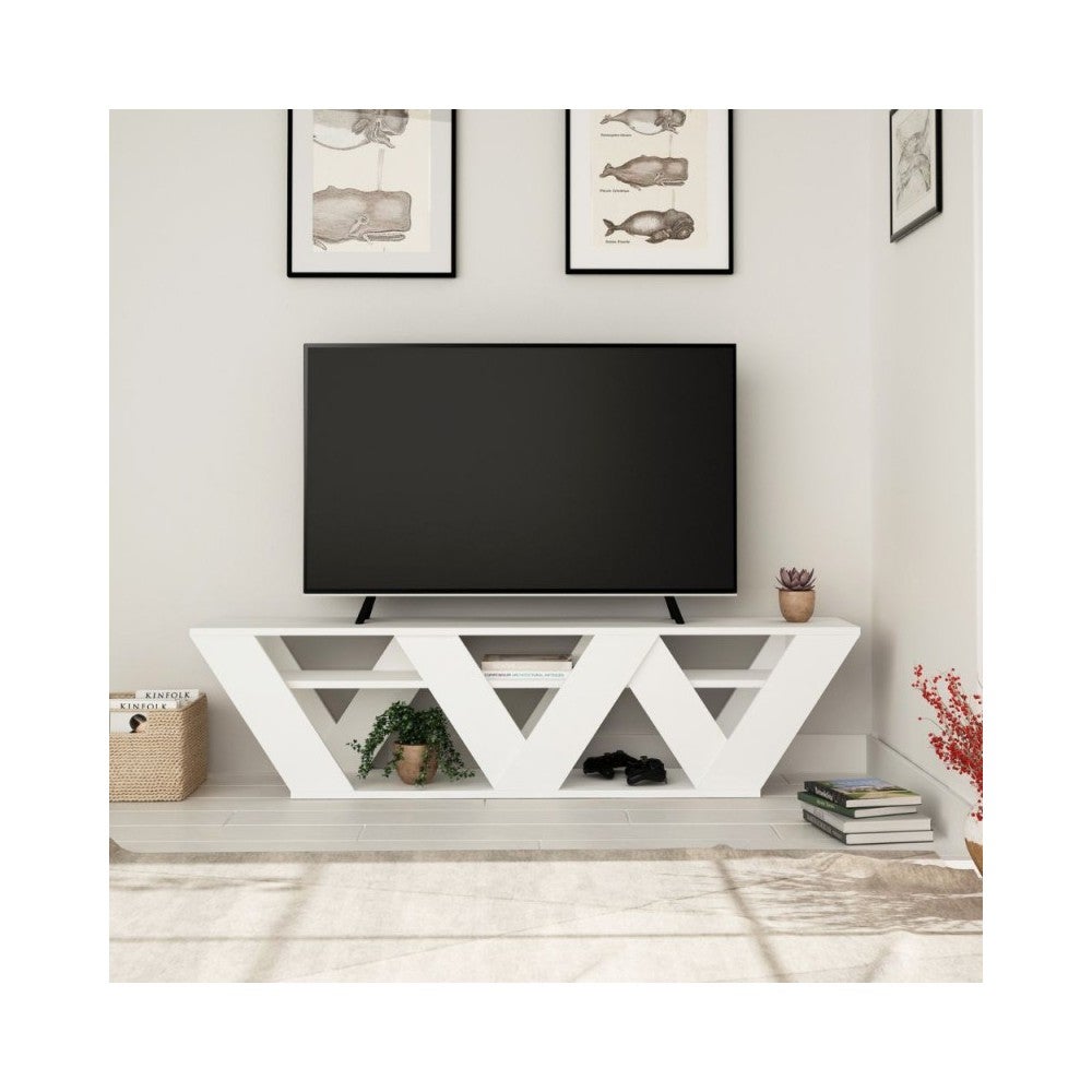 Support TV Ralla Blanc 158x30x40h | Leroy Merlin