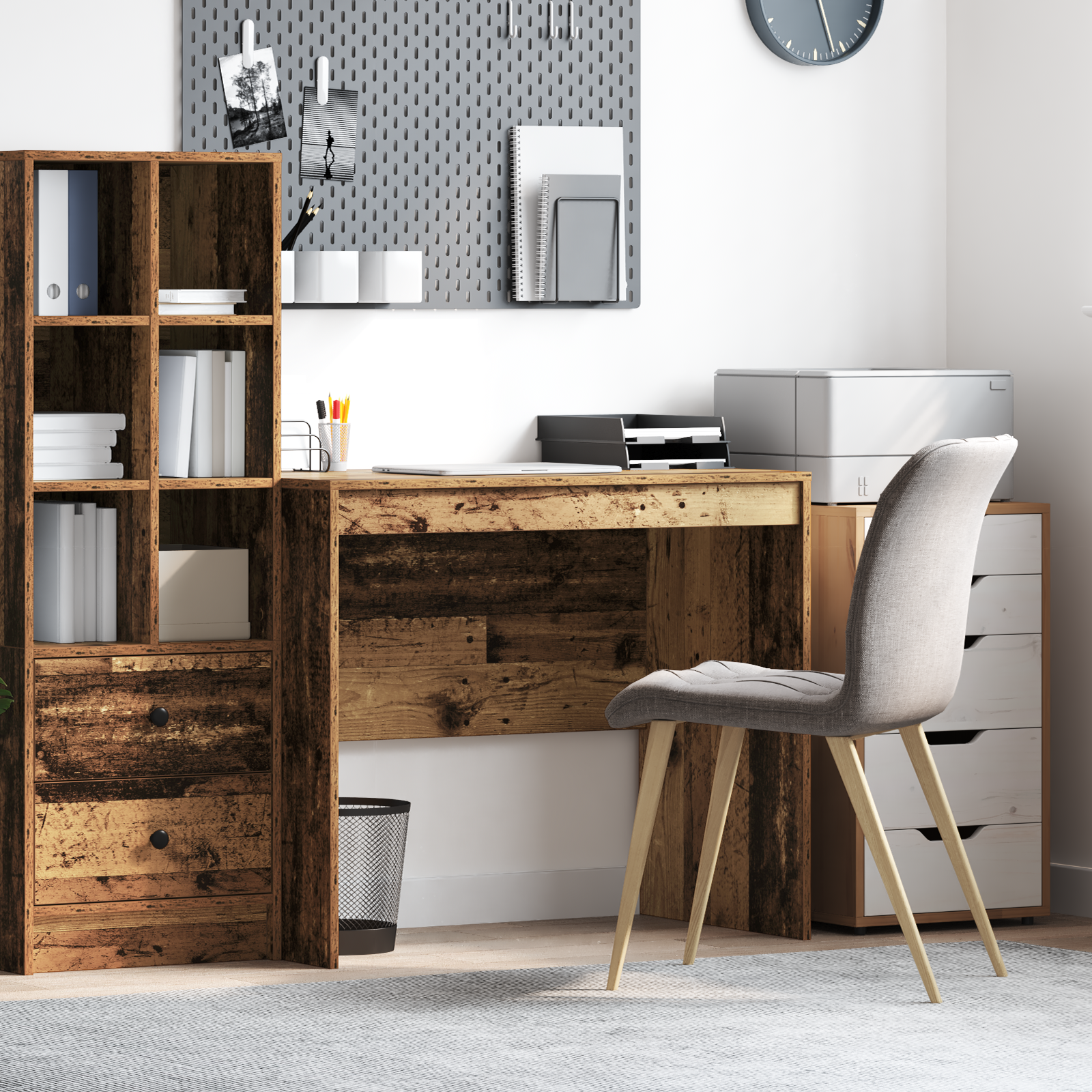 Vidaxl Escritorio De Escritura, Madera Vieja Madera Vieja Marrón , Leroy Merlin