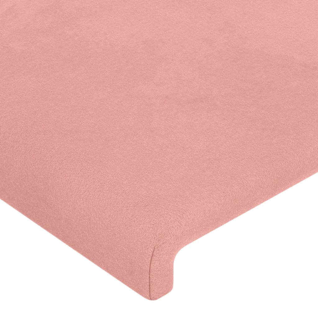 Tête de lit Pour Lit adulte à LED，Décoration murale Rose 160x5x78/88 cm Velours CFW511470 - 5