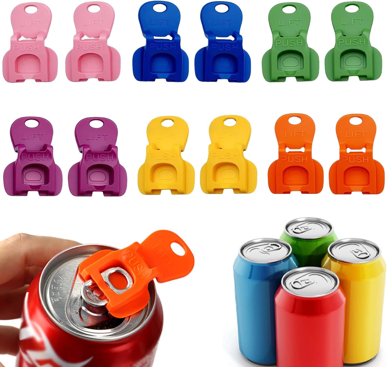 Set de 12 deschizătoare manuale de conserve ușor de utilizat, potrivite pentru Coca-Cola, bere și băuturi răcoritoare. 12buc