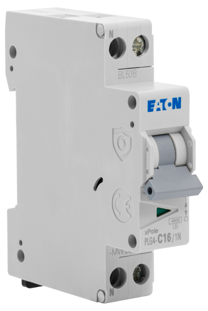Disjoncteur modulaire Eaton, 16 A, courbe C, 4,5 kA, Ph+N, à vis, format 1 module, manette grise, résidentiel et tertiaire - 3