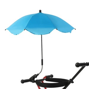 Ombrello della sedia con morsetto regolabile, ombrello per sedie a rotelle di protezione da pioggia/UV, 40,9 Parasolo a doppio lato esteso per carrozzina, passeggino, bici, sedie da spiaggia, gradina