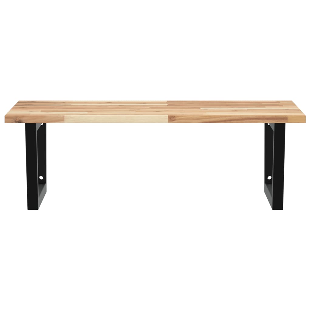 Maison Exclusive - Ripiano a Parete per Lavabo in Acciaio e Massello di Acacia - 4