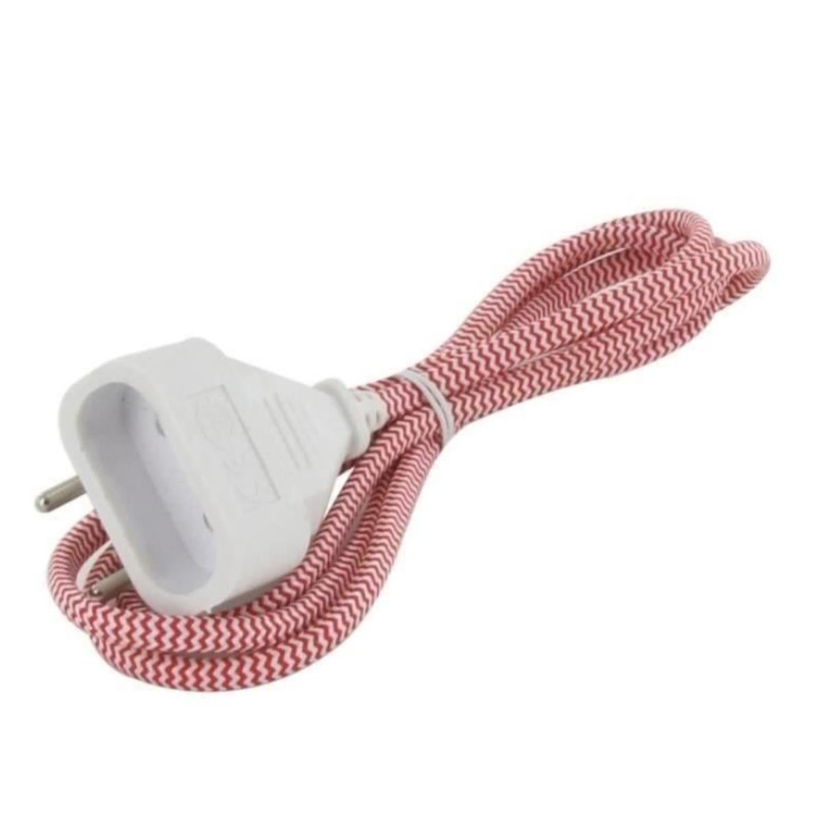 Przedłużacz elektryczny Chacon tekstylny 1,5 m 6A czerwono/biały