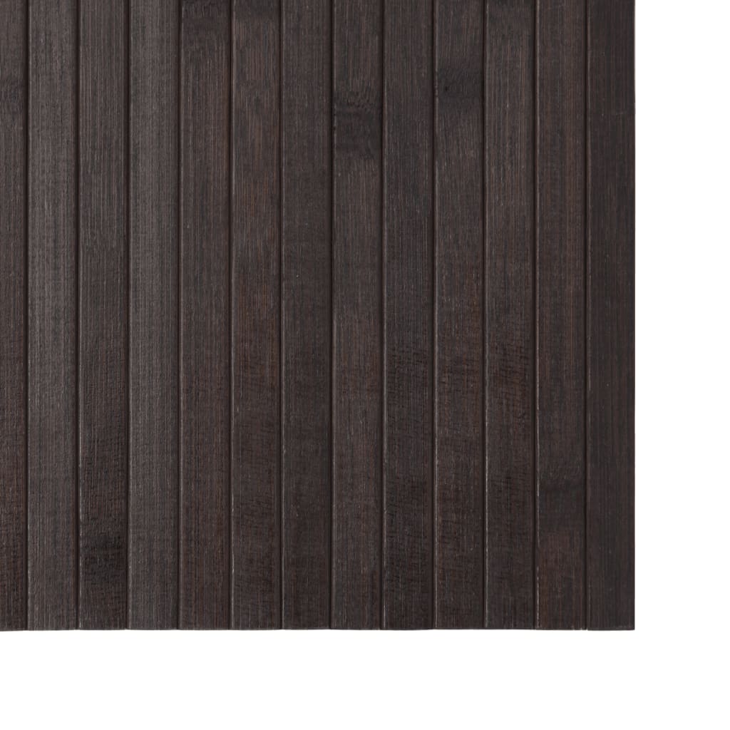 Tapis rectangulaire marron foncé 100x100 bambou - 6