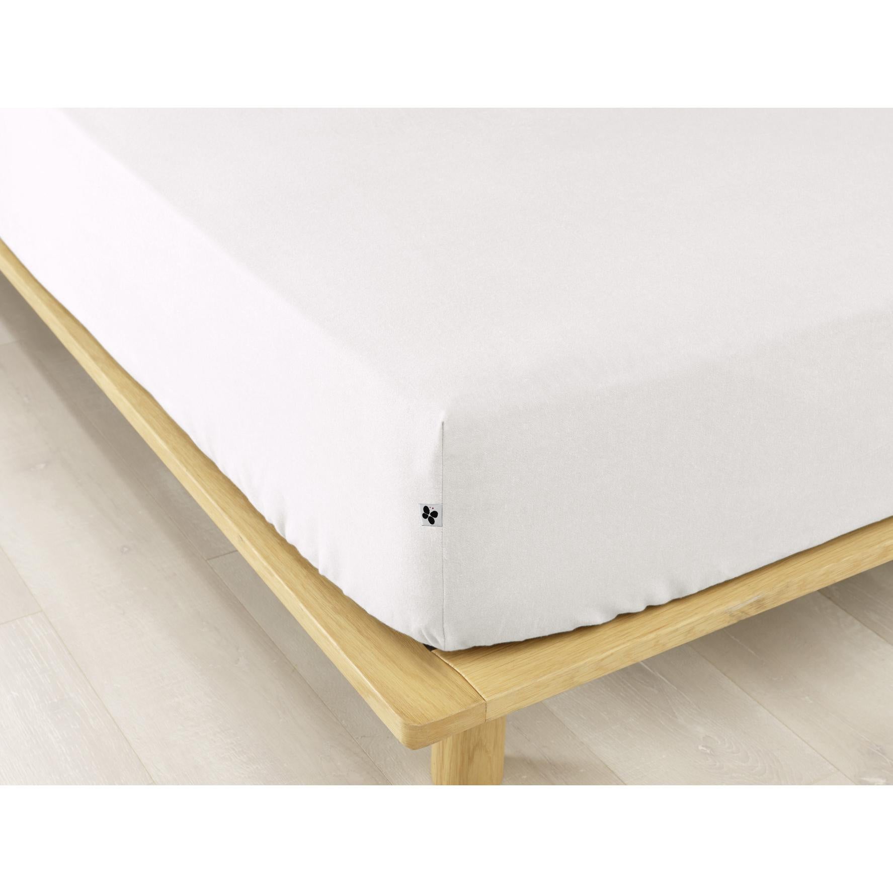 Drap housse flanelle chaude 140 x 190 cm Bonnet 30 cm + 2 taies 63 x 63 Blanc - 2