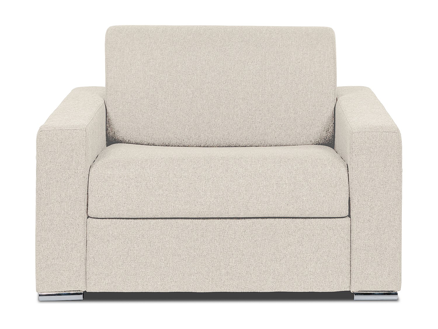 Fotel rozkładany typu express z beżową tapicerką - Miejsce do spania 70 cm - Materac 14 cm - CALITO