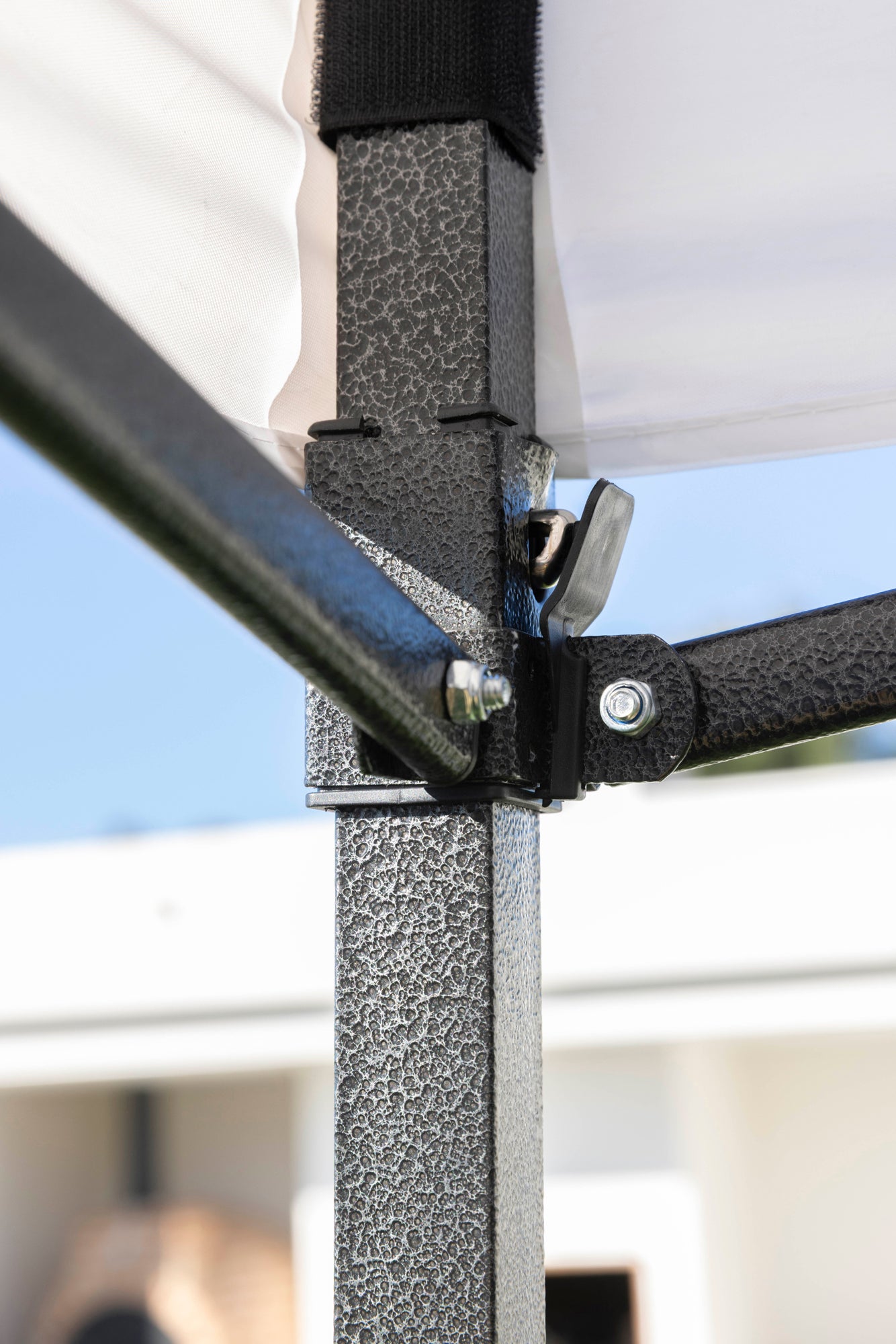 DUPI Gazebo Plegable 3x3 Metros, Cenador, Pergola, Carpas para Exteriores jardín, terrazas, Camping y Playa | Patas_Negras | Blanca - 6