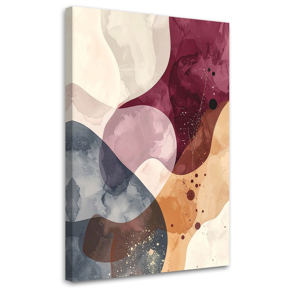 Obraz do salonu sypialni biura hotelu spa, Abstrakcja styl boho w bordowych i beżowych odcieniach 70x100