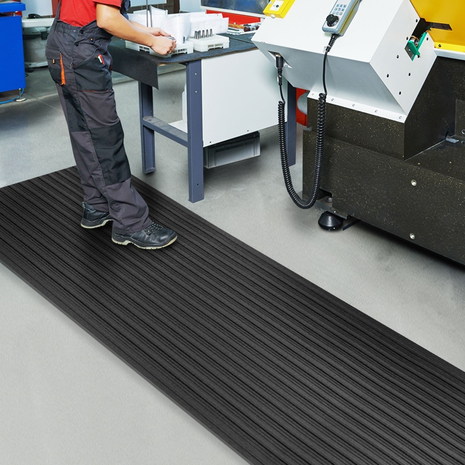 Tapis ergonomique et comfortable Softer-Work-Mat Ribbed Noir 90 x 150 cm - 3