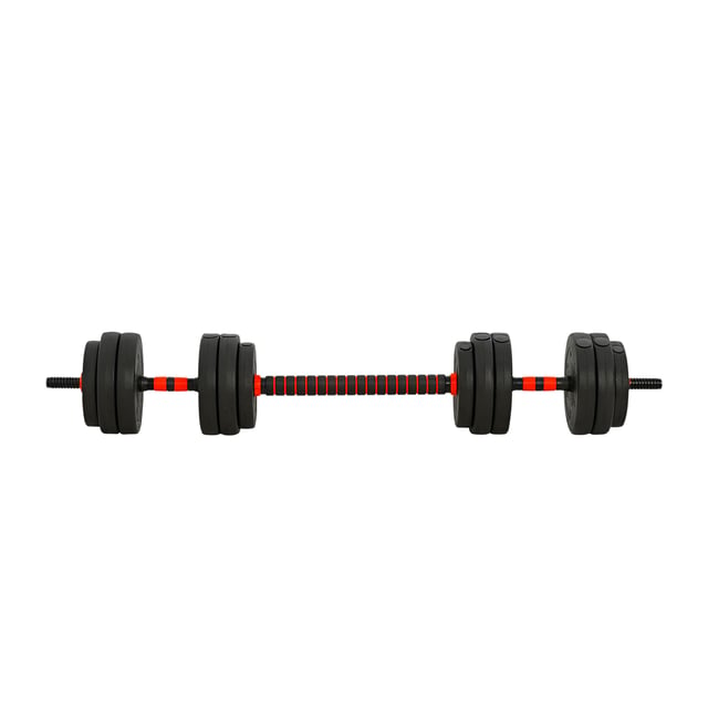 Conjunto de halteres 2 em 1 25 kg com barra ajustável Treinamento de força e levantamento de peso para ginasio preto