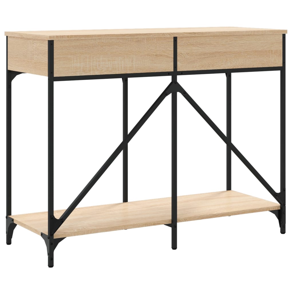 Table console chêne sonoma 100x39x78,5 cm bois d ingénierie - 7