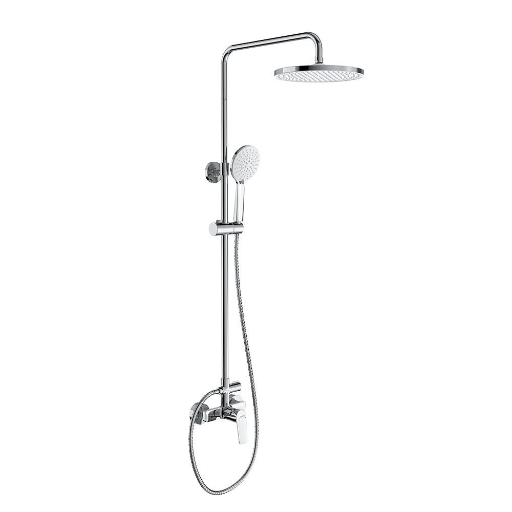 Colonna doccia monocomando termostatica Evo Chrome finitura cromata, cartuccia in ceramica, materiale inox AISI 304, rubinetteria bagno moderna - 2