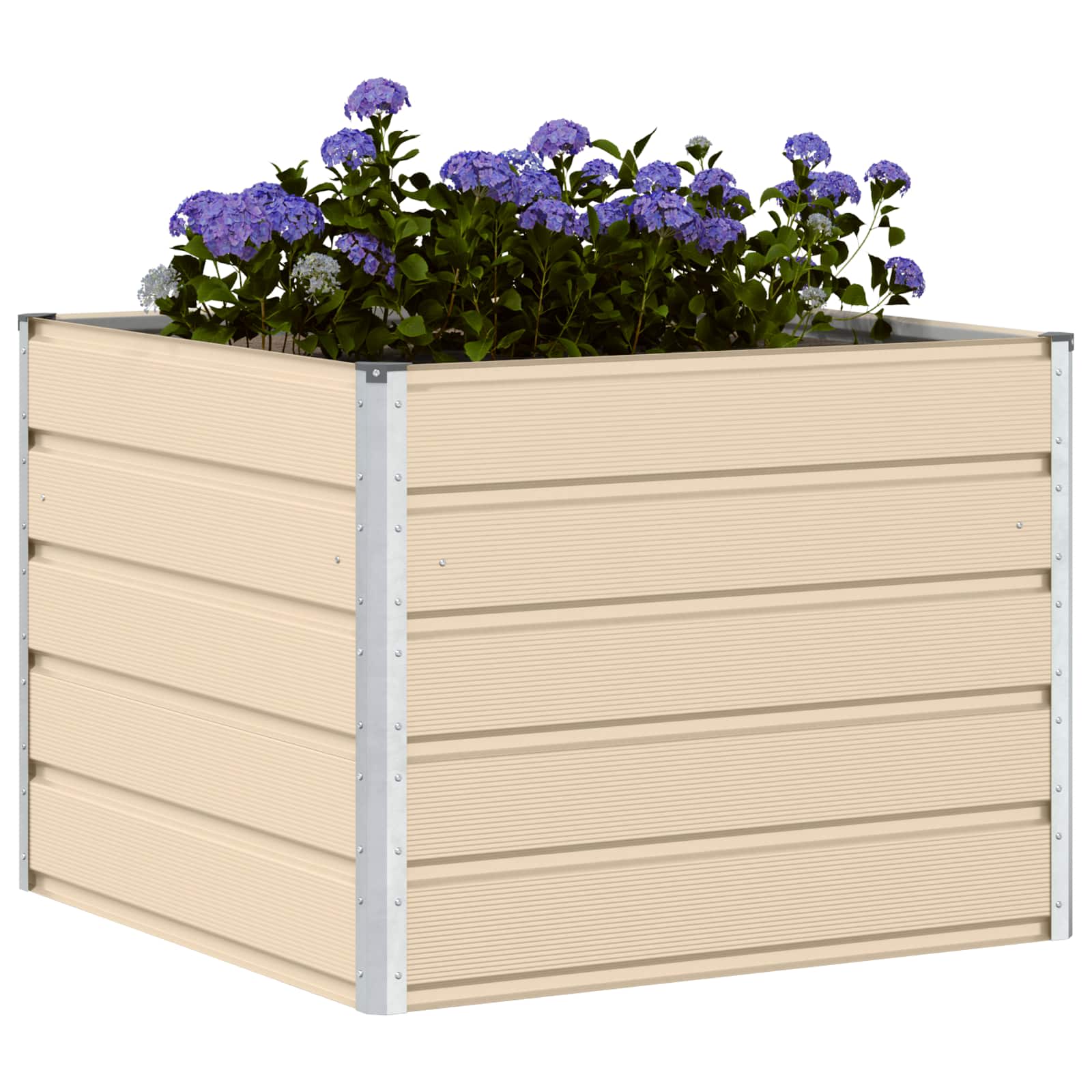 vidaXL Jardinière Ivoire 100 x 100 x 75 cm Acier - 3
