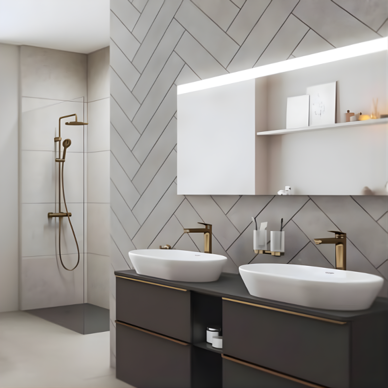 Colonne de douche thermostatique DURAVIT MinusFlow Bronze brossé - 5