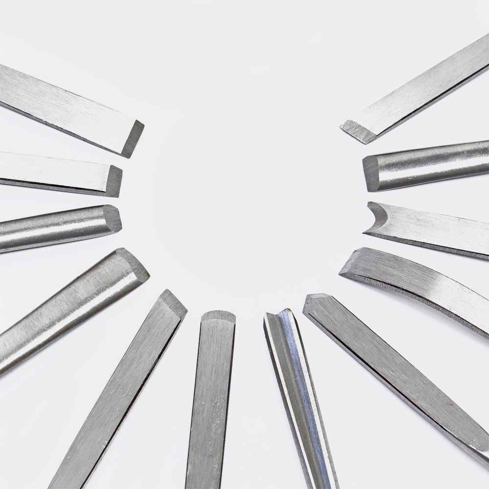 Kit de fers à sculpter 12 pcs. pour sculpture de bois avec fer plat & gouge - 2