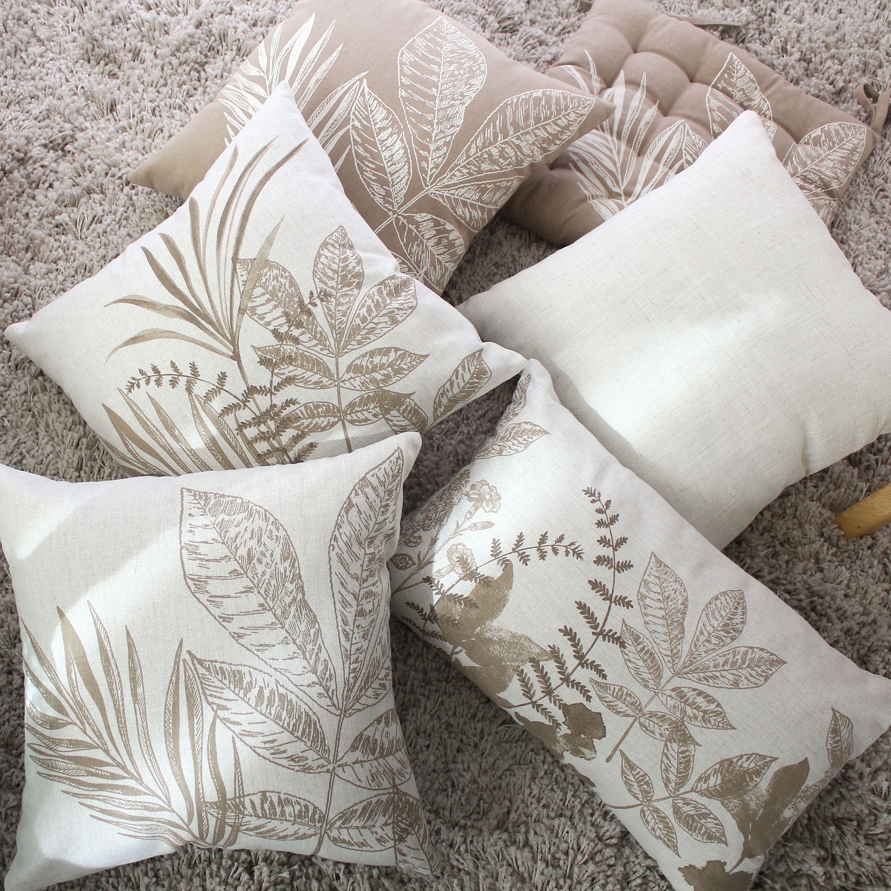 Lot de 2 Coussins déhoussables, carré 40x40cm, Collection Natura, CMADECO - Blanc - 4