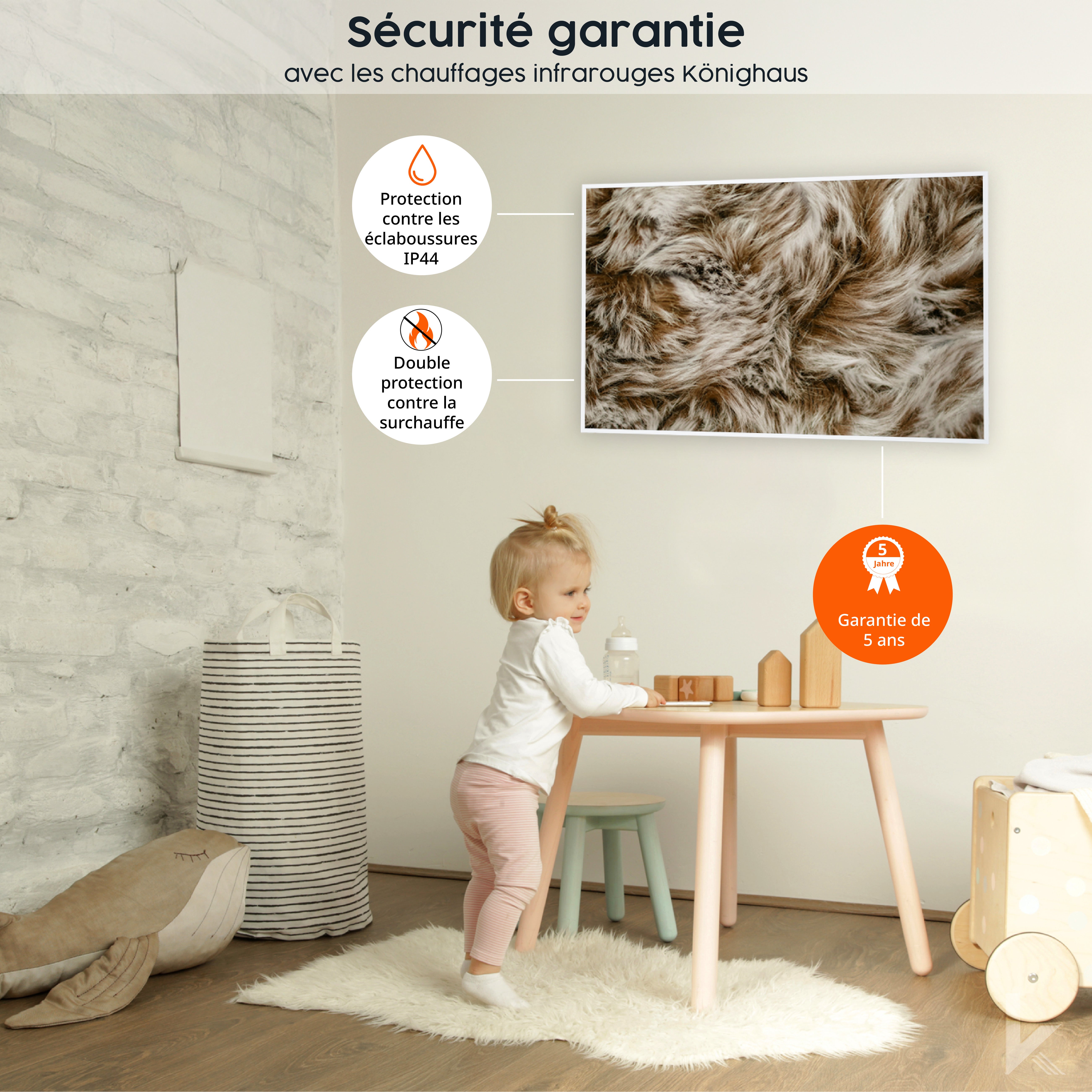 Chauffage infrarouge électrique 600W avec Smart Thermostat | Könighaus | Ambient Edition Amour d’été - 6