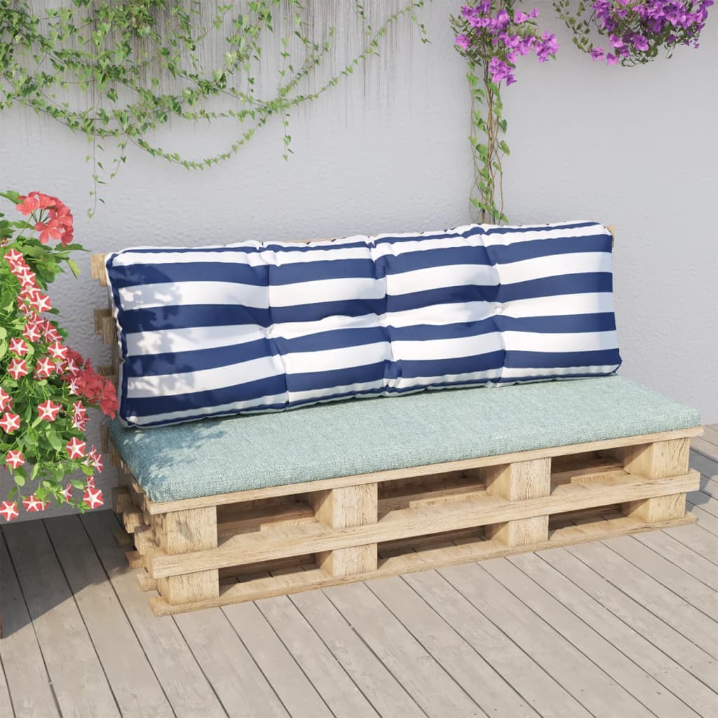 Coussin de palette rayures bleues et blanches tissu vidaXL - 7