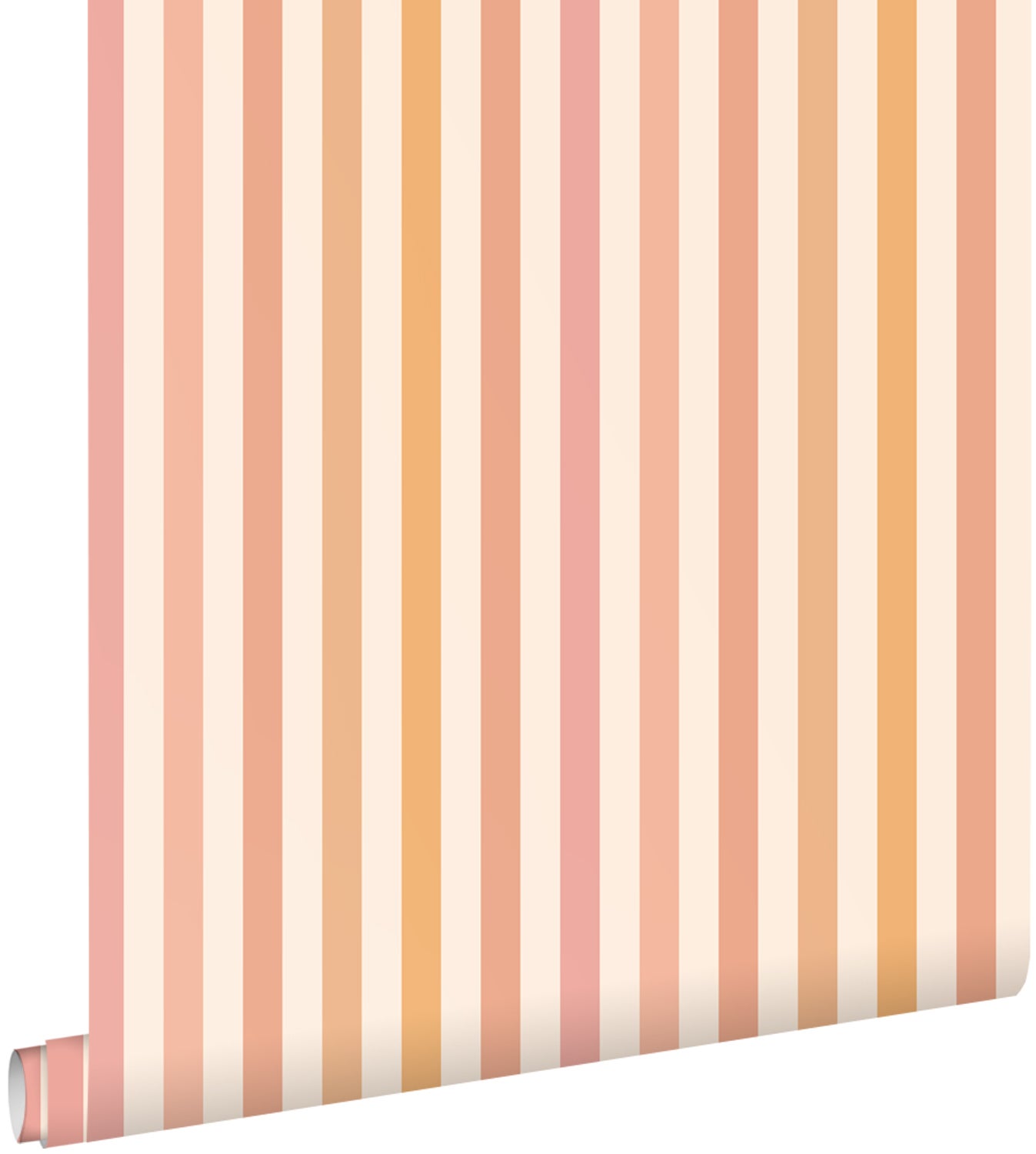 Tapeta paski pomarańczowymIróżowym - 50 x 900 cm - ESTAHOME