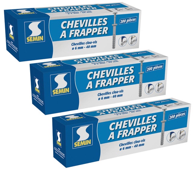 Cheville à Frapper M6x40 – Sachet De 50 Avec Vis Incluses, Expédiée Sous 24h