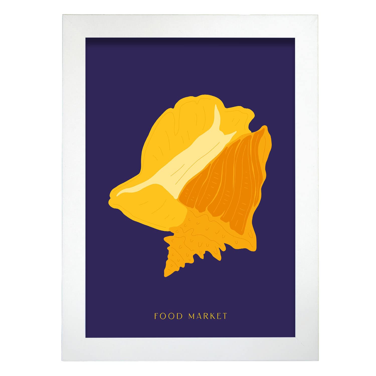 Nacnic póster pop art abstracto. reina de caracol caracol ilustraciones artísticas modernas para la decoración de interiores. con marco blanco - a4