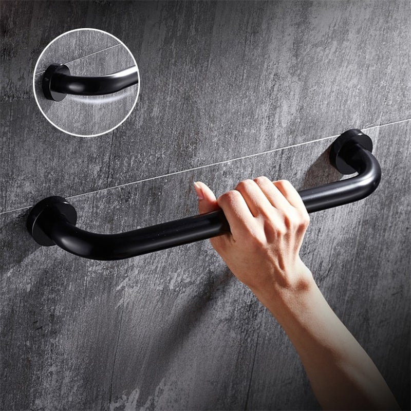 Aluminiowa antypoślizgowa poręcz łazienkowa dla osób starszych, czarna, 50*5 cm
