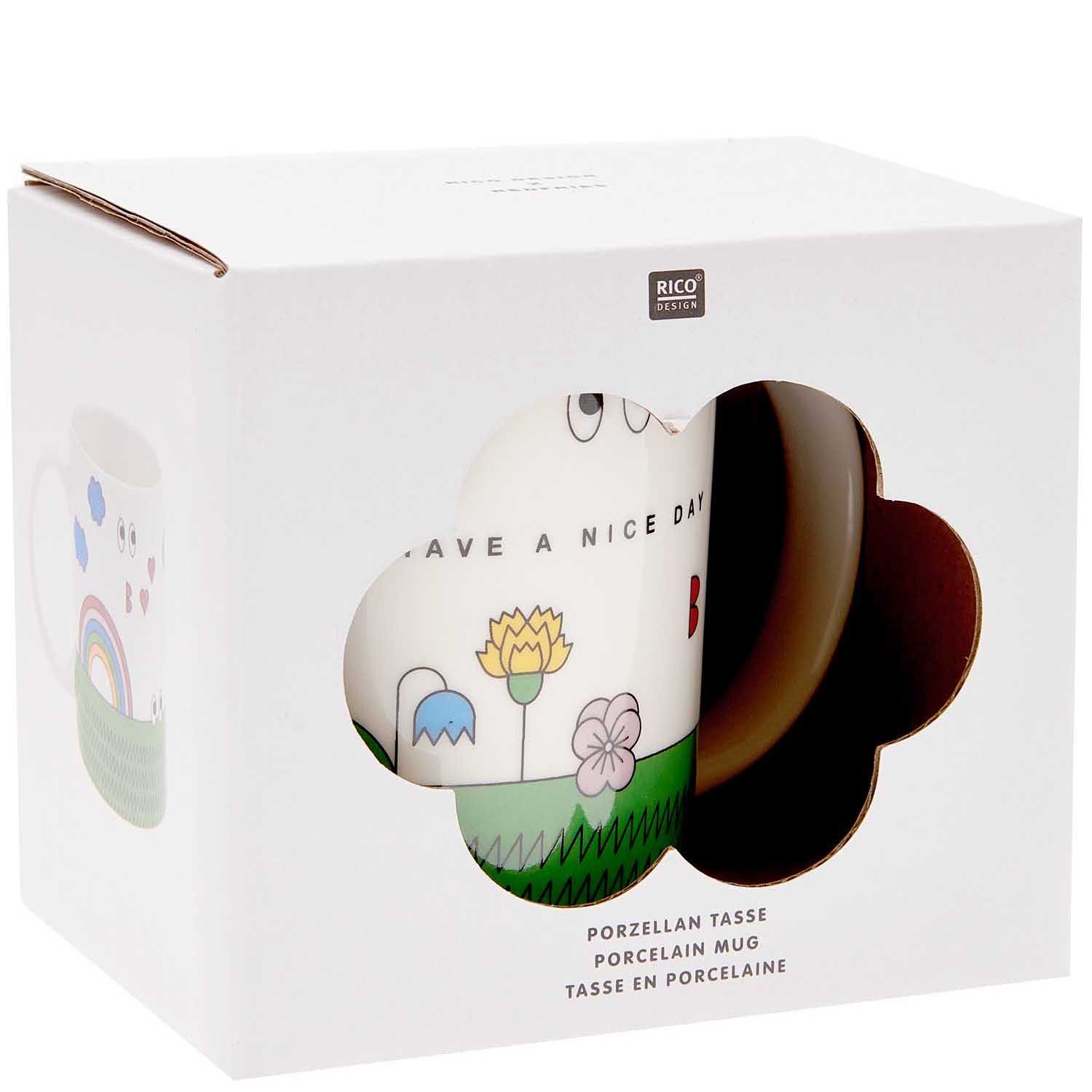 Gift Republic Tazza In Porcellana Bone China Da 450 Ml, Multicolore, Lavabile In Lavastoviglie E Microonde, Licenza Scandinavian Fishing Year Book - 2