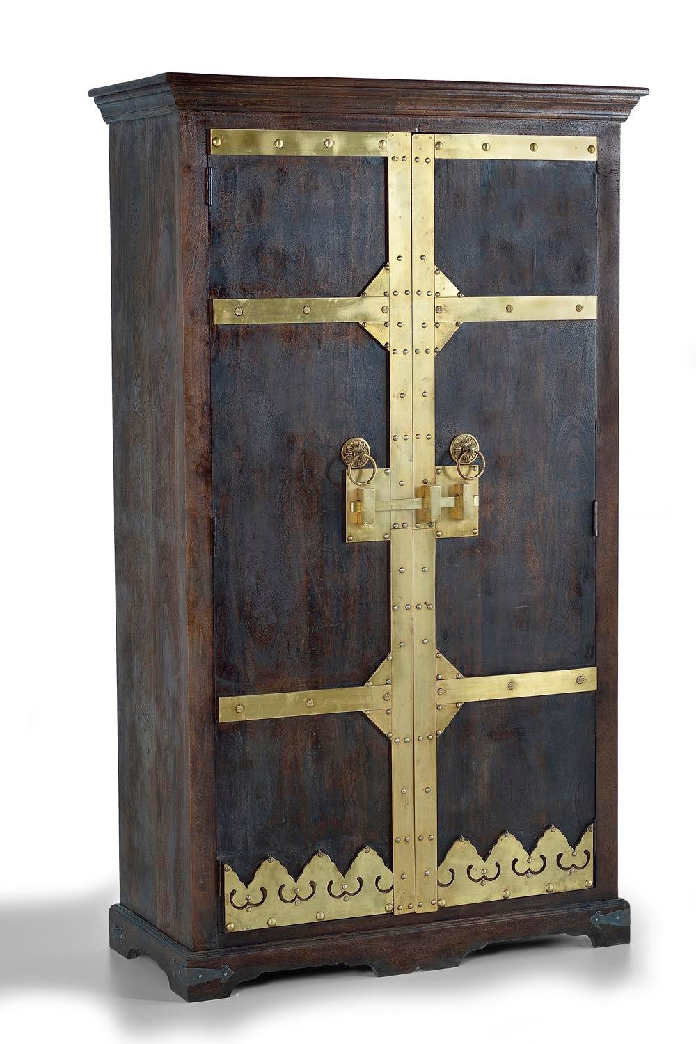 Armoire en bois et détails en bronze noyer foncé