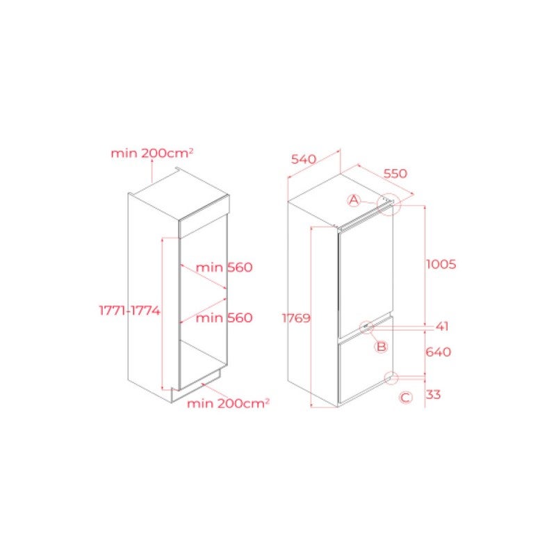 Combi Integrable TEKA RBF 73380 FI 1.77m - 2