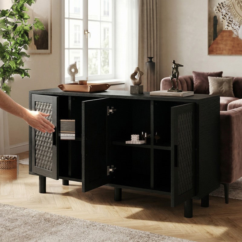 Meubles de rangement, armoires de rangement, design rustique, avec poignées métalliques, pour chambre à coucher, salon - 3