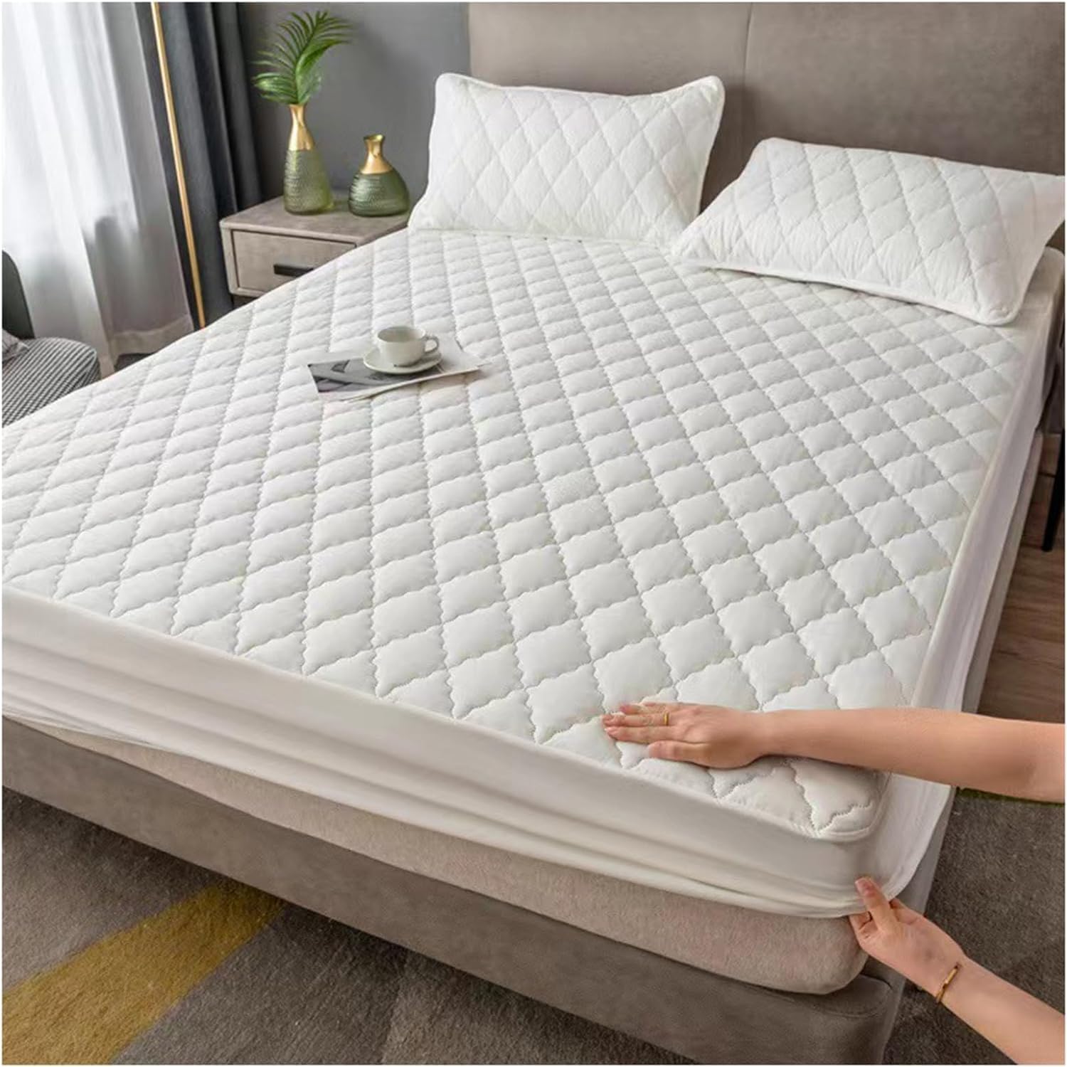 Housse de Matelas 150x200 cm Imperméable - Alèse Microfibre Douce - Protection Anti-Urine pour Bébé et Adulte - Facile à Nettoyer - 4
