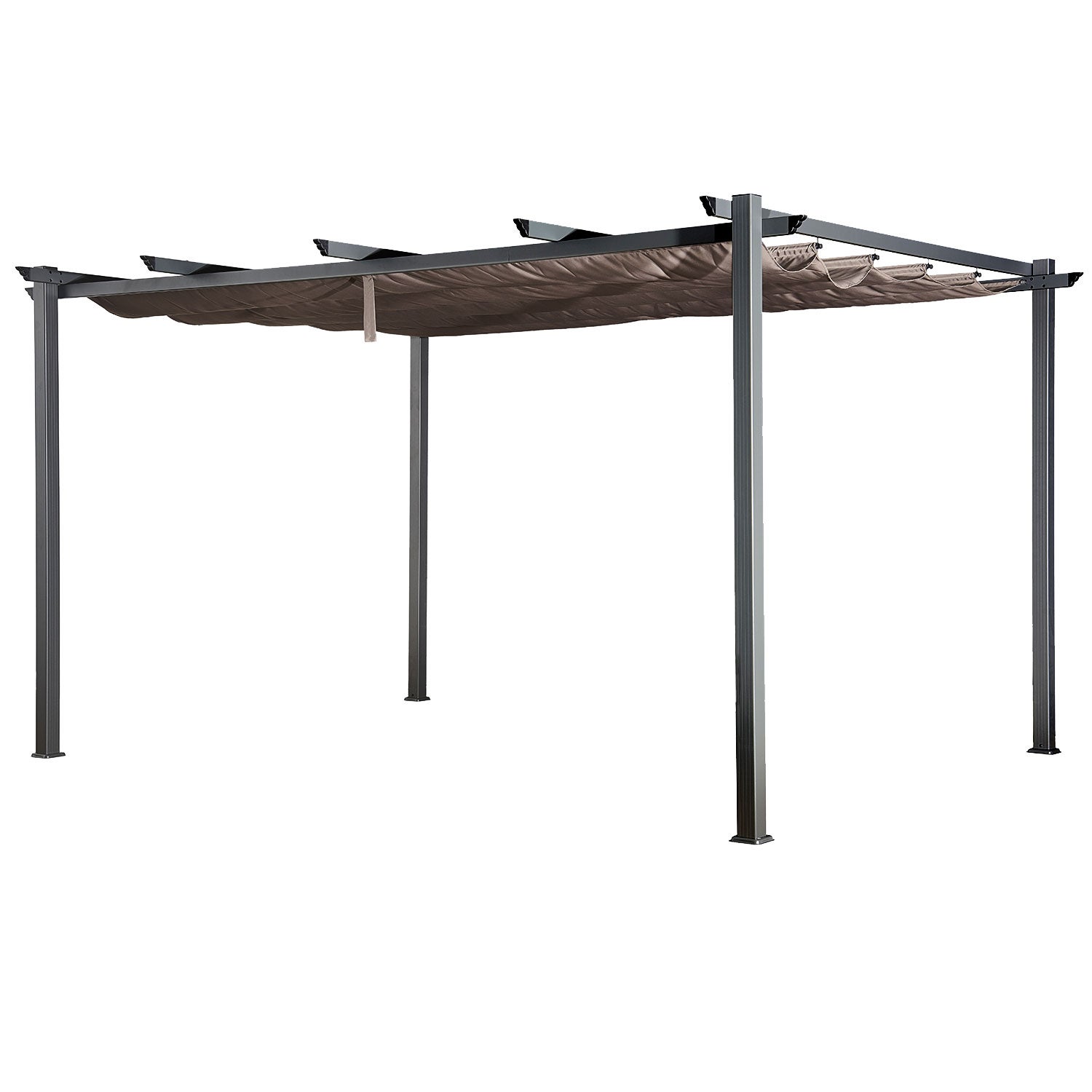 Pergola wolnostojąca 3 × 4 m CASSIS taupe - konstrukcja aluminiowa