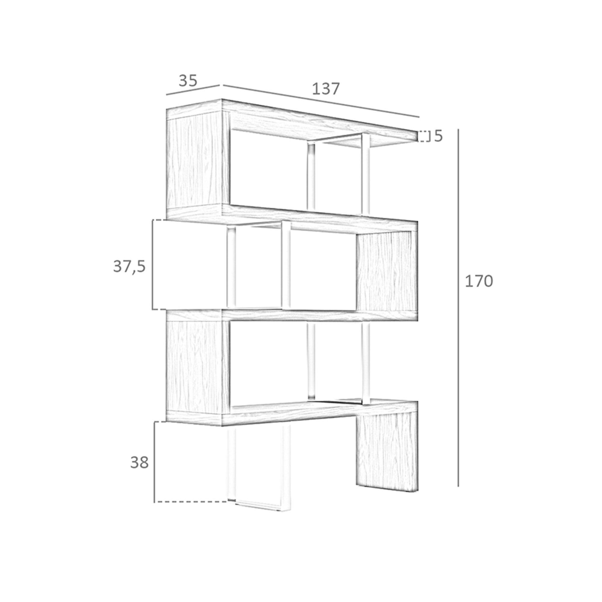Etagère blanc et acier 130 x 35 x 170 cm - 5
